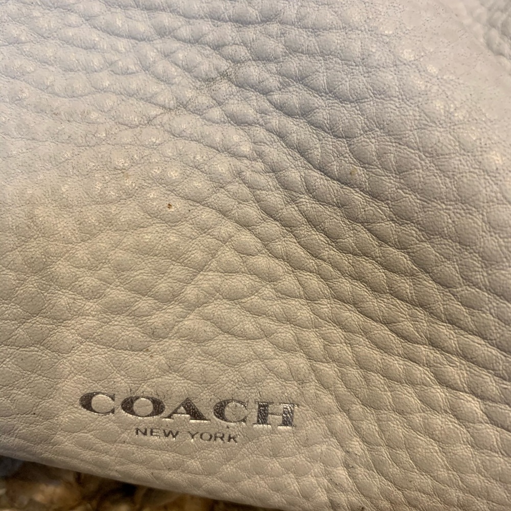 White leather Coach purse